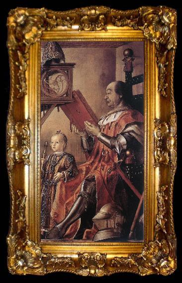framed  BERRUGUETE, Pedro Prince Federico da Montefeltro and his Son, ta009-2